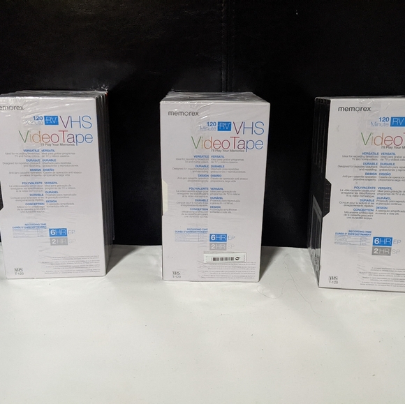 Three 5 Packs of Memorex 120 minute RV VHS (15 total) - Picture 2 of 4